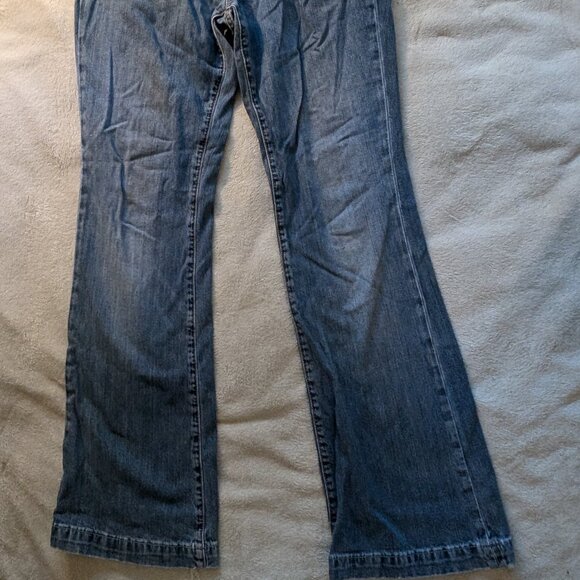 GAP JEANS Womens 12 L Long 12L Denim Blue Flare 1969 Distressed Stretch Long & - Picture 9 of 9